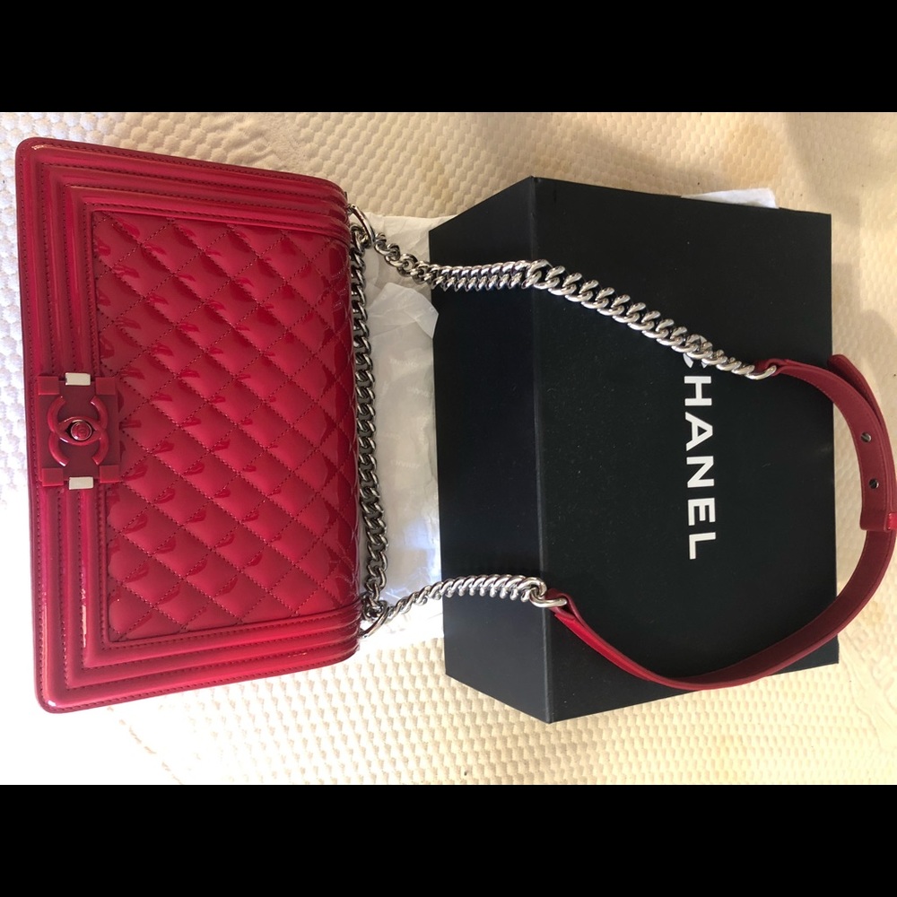 Chanel Red New Medium Boy Bag